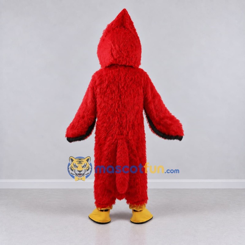 Custom Red and Black Cardinal Character Mascot Costume Adult Full Body Suit for Wildlife Events