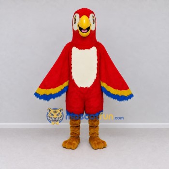 Custom Red Yellow and Blue Macaw Character Mascot Costume Adult Full Body Suit for Wildlife Events