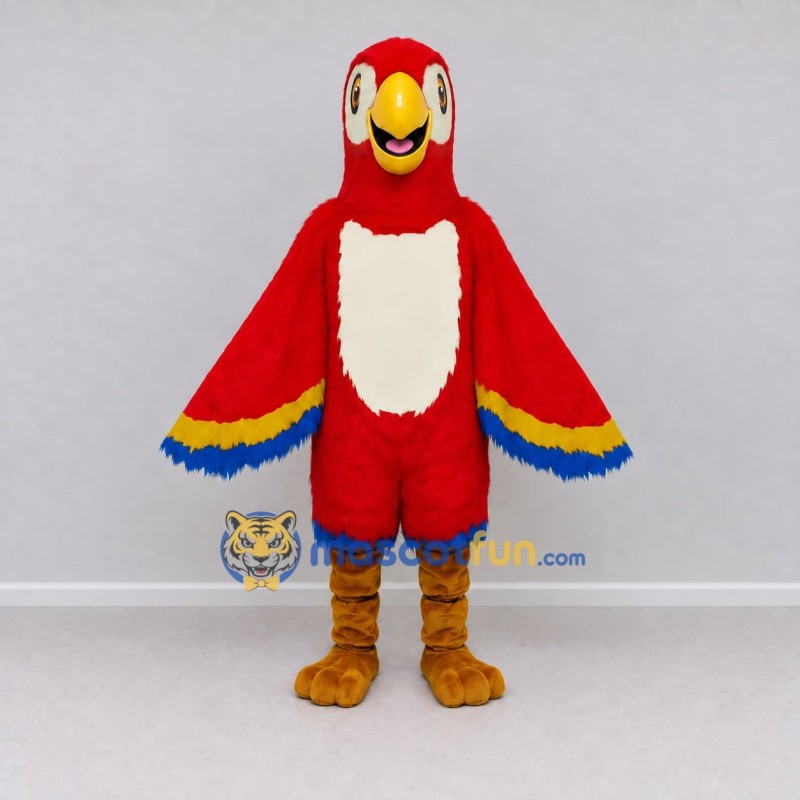 Custom Red Yellow and Blue Macaw Character Mascot Costume Adult Full Body Suit for Wildlife Events