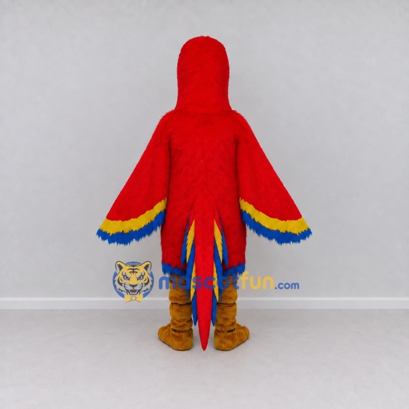 Custom Red Yellow and Blue Macaw Character Mascot Costume Adult Full Body Suit for Wildlife Events