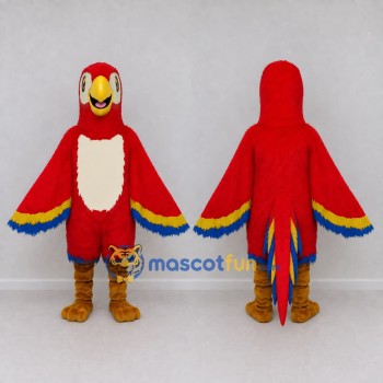Custom Red Yellow and Blue Macaw Character Mascot Costume Adult Full Body Suit for Wildlife Events
