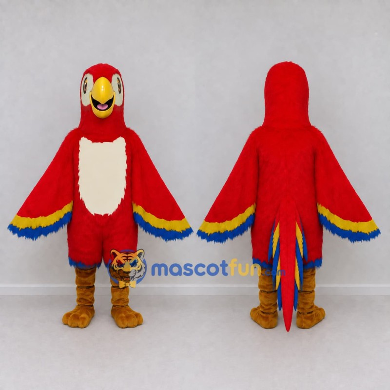 Custom Red Yellow and Blue Macaw Character Mascot Costume Adult Full Body Suit for Wildlife Events