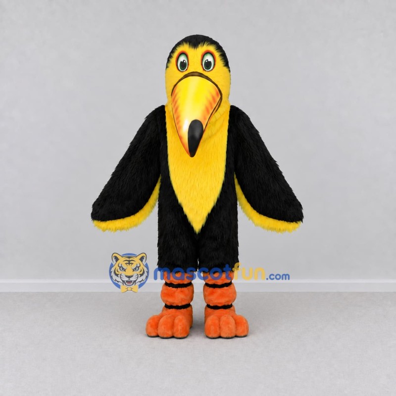 Custom Black and Yellow Toucan Character Mascot Costume Adult Full Body Suit for Wildlife Events Custom Black and Yellow Toucan Character Mascot Costume Adult Full Body Suit for Wildlife Events