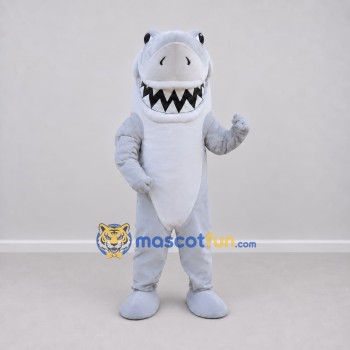 Custom Gray and White Shark Character Mascot Costume Adult Full Body Suit for Ocean Events
