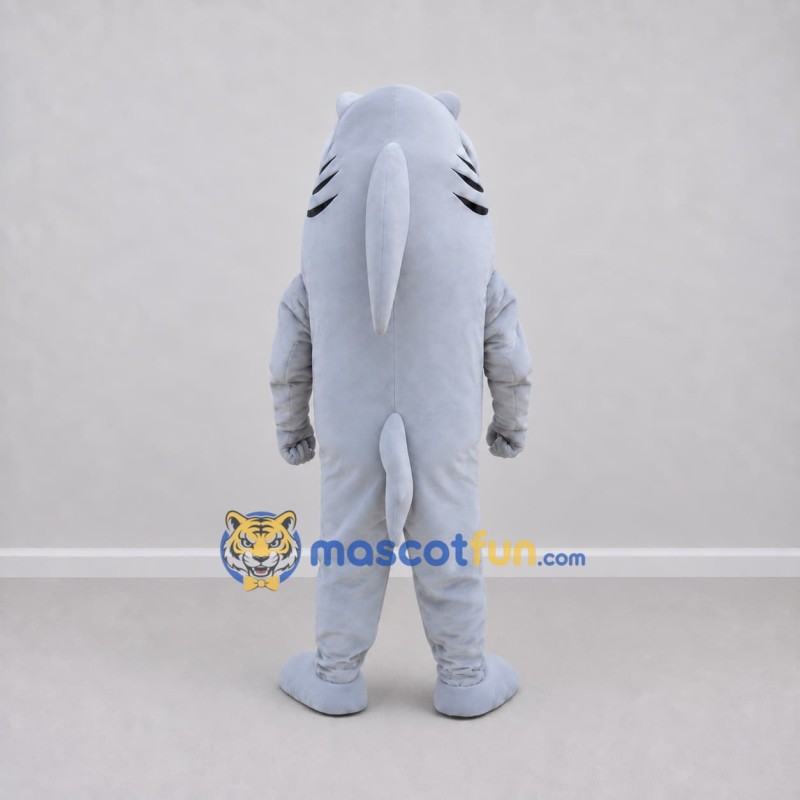 Custom Gray and White Shark Character Mascot Costume Adult Full Body Suit for Ocean Events