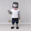 Custom Gray and White Shark Character in Sportswear Mascot Costume Adult Full Body Suit for Sports Events Custom Gray and White Shark Character in Sportswear Mascot Costume Adult Full Body Suit for Sports Events