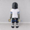 Custom Gray and White Shark Character in Sportswear Mascot Costume Adult Full Body Suit for Sports Events Custom Gray and White Shark Character in Sportswear Mascot Costume Adult Full Body Suit for Sports Events