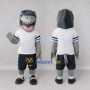 Custom Gray and White Shark Character in Sportswear Mascot Costume Adult Full Body Suit for Sports Events