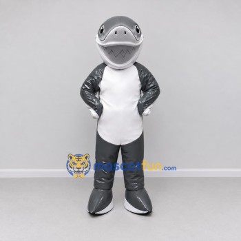 Custom Gray and White Shark Character Mascot Costume Adult Full Body Suit for Ocean Events