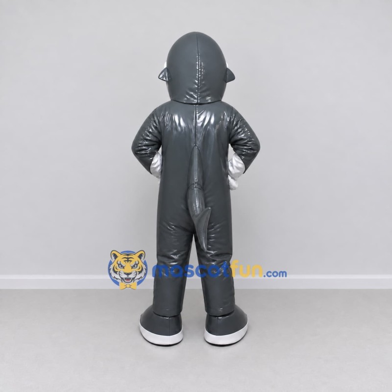Custom Gray and White Shark Character Mascot Costume Adult Full Body Suit for Ocean Events Custom Gray and White Shark Character Mascot Costume Adult Full Body Suit for Ocean Events