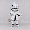 Custom White and Black Shark Character in a Karate Uniform Mascot Costume Adult Full Body Suit for Sports Events Custom White and Black Shark Character in a Karate Uniform Mascot Costume Adult Full Body Suit for Sports Events