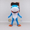 Custom Blue and White Shark Character with a Snorkel Mask Mascot Costume Adult Full Body Suit for Summer Events