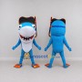 Custom Blue and White Shark Character with a Snorkel Mask Mascot Costume Adult Full Body Suit for Summer Events