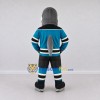 Custom Gray and Teal Shark Character in a Hockey Uniform Mascot Costume Adult Full Body Suit for Sports Events Custom Gray and Teal Shark Character in a Hockey Uniform Mascot Costume Adult Full Body Suit for Sports Events