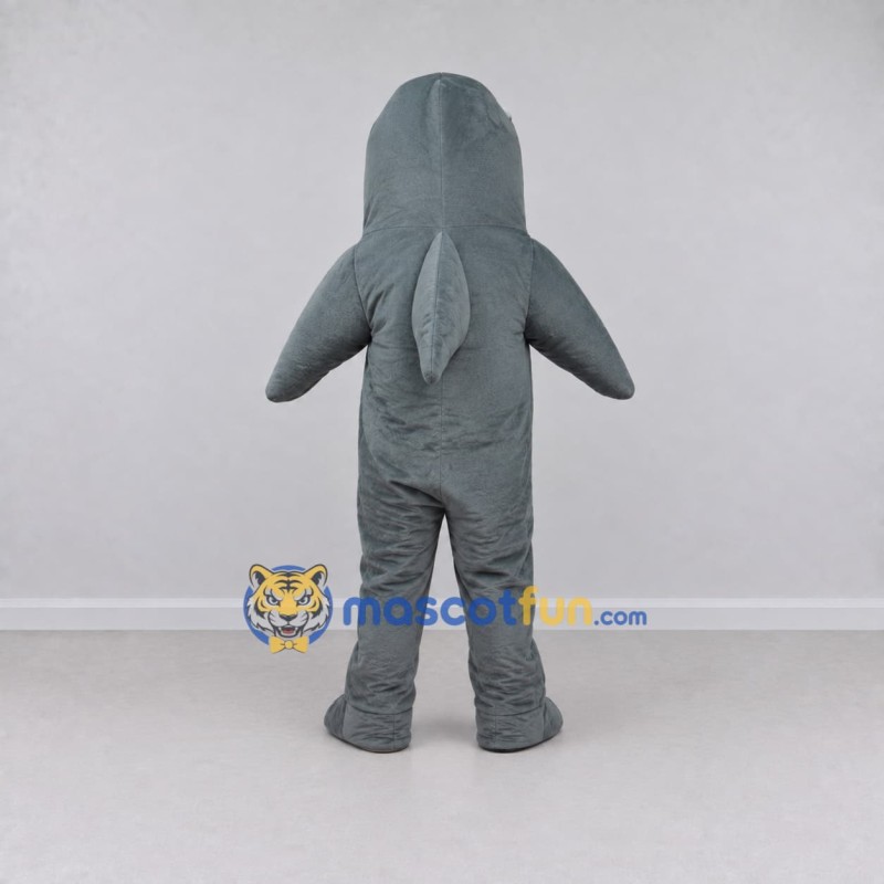 Custom Gray and White Shark Character Mascot Costume Adult Full Body Suit for Ocean Events