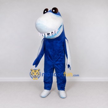 Custom Blue and White Shark Character Mascot Costume Adult Full Body Suit for Ocean Events Custom Blue and White Shark Character Mascot Costume Adult Full Body Suit for Ocean Events