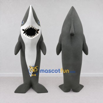 Custom Gray and White Shark Character Mascot Costume Adult Full Body Suit for Ocean Events