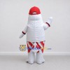 Custom White and Red Fish Character in a Baseball Outfit Mascot Costume Adult Full Body Suit for Sports Events Custom White and Red Fish Character in a Baseball Outfit Mascot Costume Adult Full Body Suit for Sports Events