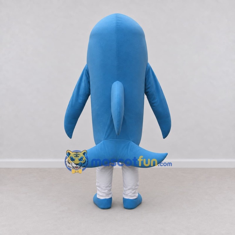 Custom Blue and White Dolphin Character Mascot Costume Adult Full Body Suit for Ocean Events Custom Blue and White Dolphin Character Mascot Costume Adult Full Body Suit for Ocean Events
