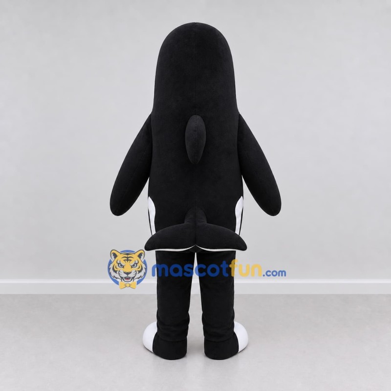 Custom Black and White Orca Character Mascot Costume Adult Full Body Suit for Ocean Events Custom Black and White Orca Character Mascot Costume Adult Full Body Suit for Ocean Events