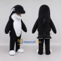 Custom Black and White Orca Character Mascot Costume Adult Full Body Suit for Ocean Events
