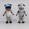 Custom Gray and Black Dog Character with a Bandana Mascot Costume Adult Full Body Suit for School Events Custom Gray and Black Dog Character with a Bandana Mascot Costume Adult Full Body Suit for School Events