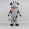 Custom Gray and Black Dog Character with a Bandana Mascot Costume Adult Full Body Suit for School Events Custom Gray and Black Dog Character with a Bandana Mascot Costume Adult Full Body Suit for School Events