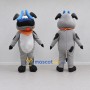 Custom Gray and Black Dog Character with a Bandana Mascot Costume Adult Full Body Suit for School Events