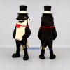 Custom Black and Cream Shark Character with a Top Hat Mascot Costume Adult Full Body Suit for Theme Parties Custom Black and Cream Shark Character with a Top Hat Mascot Costume Adult Full Body Suit for Theme Parties