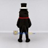 Custom Black and Cream Shark Character with a Top Hat Mascot Costume Adult Full Body Suit for Theme Parties Custom Black and Cream Shark Character with a Top Hat Mascot Costume Adult Full Body Suit for Theme Parties