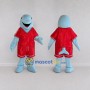 Custom Blue and Red Dolphin Character in Sportswear Mascot Costume Adult Full Body Suit for Sports Events