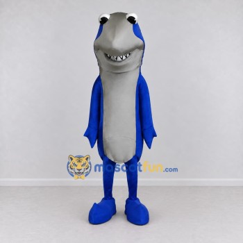 Custom Blue and Gray Shark Character Mascot Costume Adult Full Body Suit for Ocean Events Custom Blue and Gray Shark Character Mascot Costume Adult Full Body Suit for Ocean Events