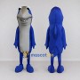 Custom Blue and Gray Shark Character Mascot Costume Adult Full Body Suit for Ocean Events