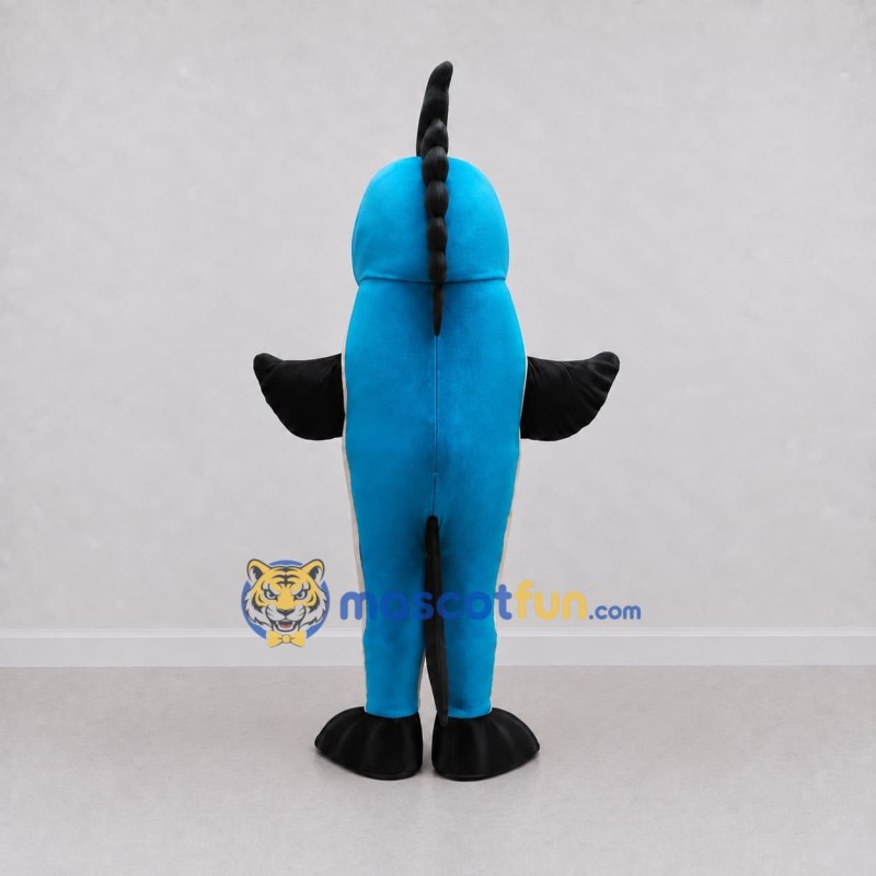 Custom Blue and Cream Fish Character Mascot Costume Adult Full Body Suit for Ocean Events Custom Blue and Cream Fish Character Mascot Costume Adult Full Body Suit for Ocean Events