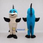 Custom Blue and Cream Fish Character Mascot Costume Adult Full Body Suit for Ocean Events