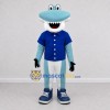 Custom Blue and White Hammerhead Shark Character in a Shirt Mascot Costume Adult Full Body Suit for Ocean Events Custom Blue and White Hammerhead Shark Character in a Shirt Mascot Costume Adult Full Body Suit for Ocean Events