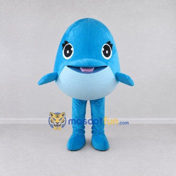 Custom Blue and White Whale Character Mascot Costume Adult Full Body Suit for Ocean Events Custom Blue and White Whale Character Mascot Costume Adult Full Body Suit for Ocean Events