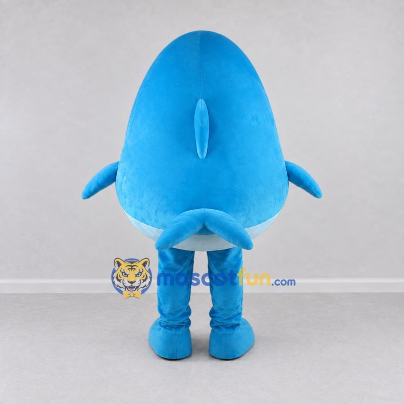 Custom Blue and White Whale Character Mascot Costume Adult Full Body Suit for Ocean Events