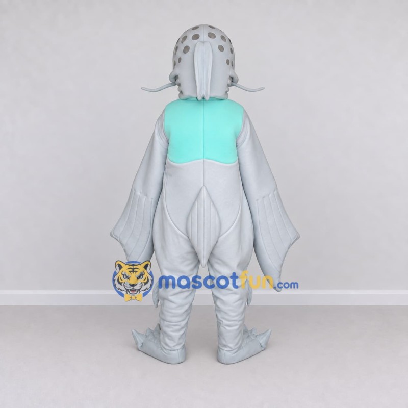 Custom Gray and Teal Catfish Character Mascot Costume Adult Full Body Suit for Ocean Events Custom Gray and Teal Catfish Character Mascot Costume Adult Full Body Suit for Ocean Events