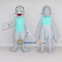 Custom Gray and Teal Catfish Character Mascot Costume Adult Full Body Suit for Ocean Events