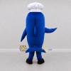 Custom Blue and White Dolphin Chef Character Mascot Costume Adult Full Body Suit for Food Festivals