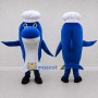 Custom Blue and White Dolphin Chef Character Mascot Costume Adult Full Body Suit for Food Festivals