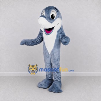 Custom Gray and White Dolphin Character Mascot Costume Adult Full Body Suit for Ocean Events Custom Gray and White Dolphin Character Mascot Costume Adult Full Body Suit for Ocean Events
