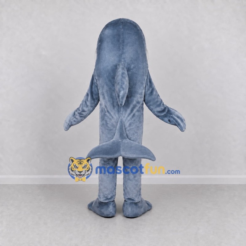 Custom Gray and White Dolphin Character Mascot Costume Adult Full Body Suit for Ocean Events