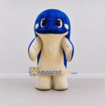 Custom Blue and Cream Orca Character Mascot Costume Adult Full Body Suit for Ocean Events Custom Blue and Cream Orca Character Mascot Costume Adult Full Body Suit for Ocean Events
