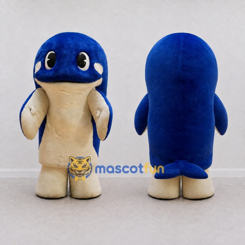 Custom Blue and Cream Orca Character Mascot Costume Adult Full Body Suit for Ocean Events