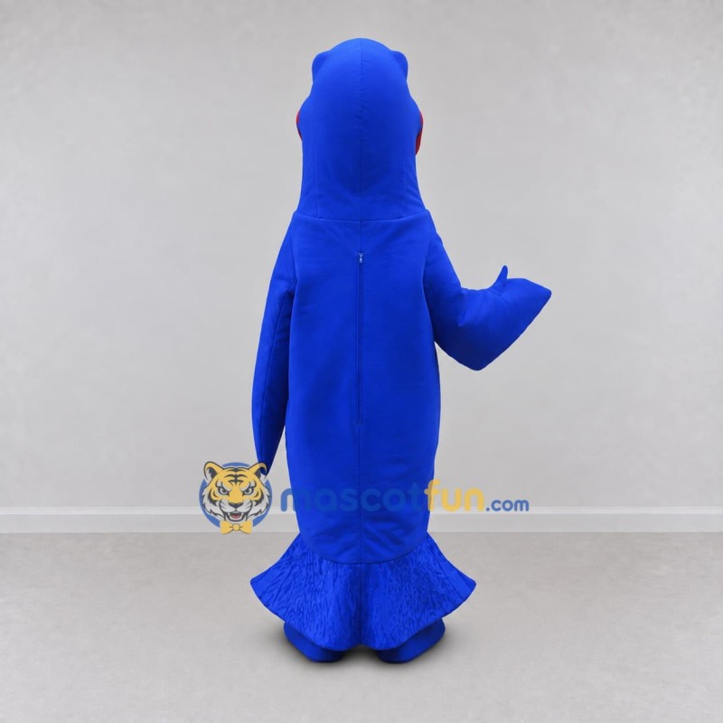 Custom Blue and Gray Fish Character Mascot Costume Adult Full Body Suit for Ocean Events