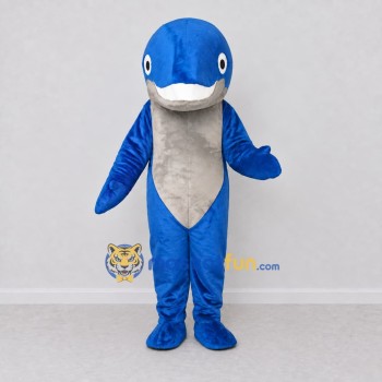 Custom Blue and Gray Dolphin Character Mascot Costume Adult Full Body Suit for Ocean Events Custom Blue and Gray Dolphin Character Mascot Costume Adult Full Body Suit for Ocean Events