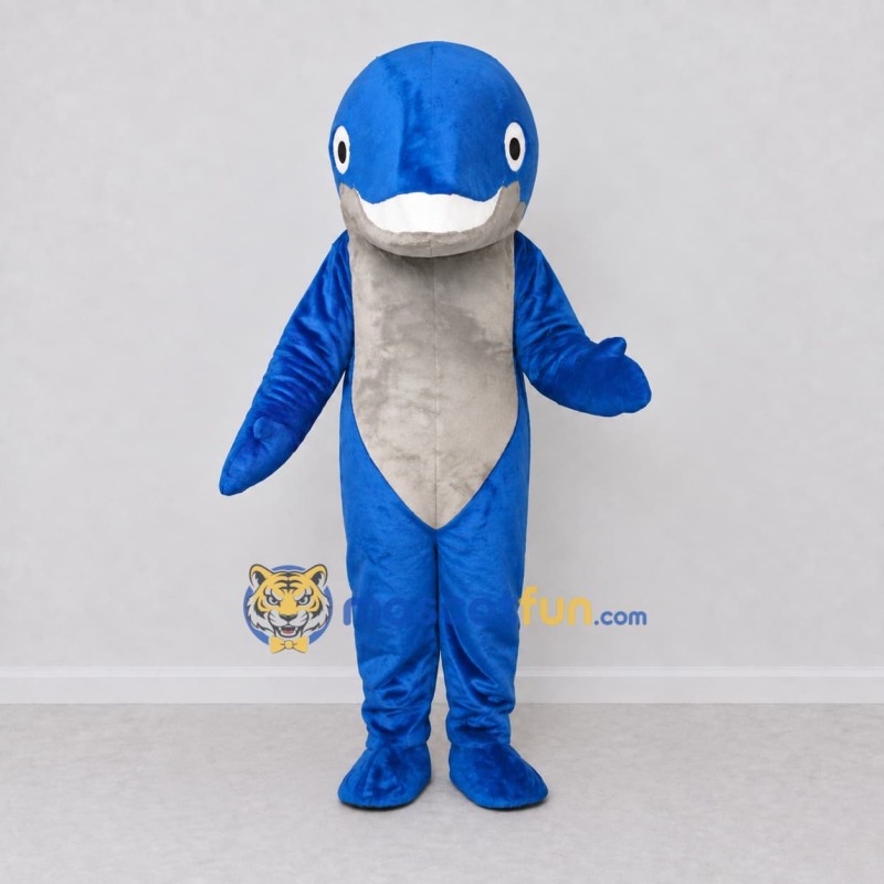 Custom Blue and Gray Dolphin Character Mascot Costume Adult Full Body Suit for Ocean Events Custom Blue and Gray Dolphin Character Mascot Costume Adult Full Body Suit for Ocean Events