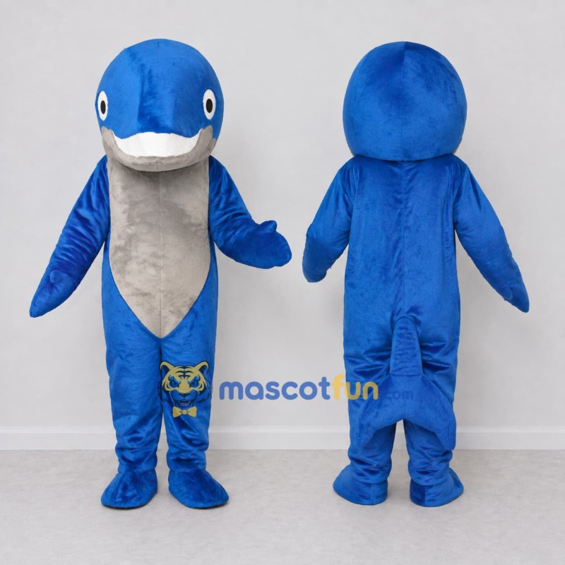 Custom Blue and Gray Dolphin Character Mascot Costume Adult Full Body Suit for Ocean Events Custom Blue and Gray Dolphin Character Mascot Costume Adult Full Body Suit for Ocean Events